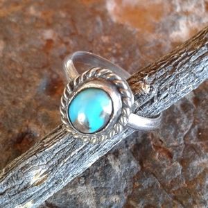 Sterling Silver Vintage Turquoise Ring Size 6